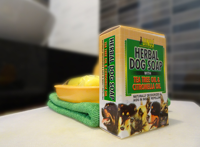 dinos- herbal dog soap-tea tree oil & citomela oil